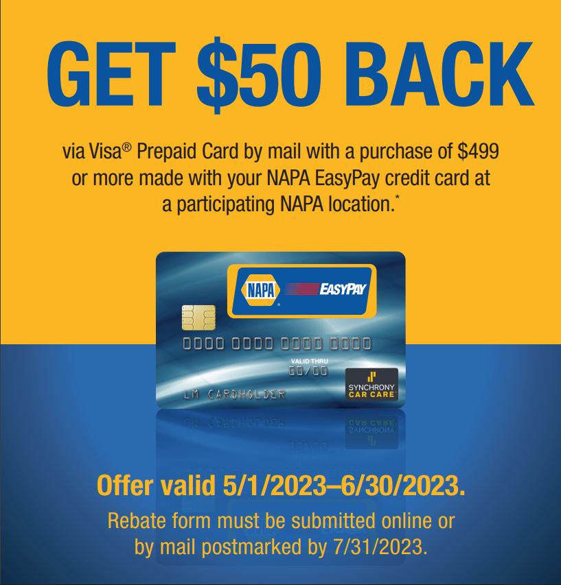 Napa Easy Pay Rebate